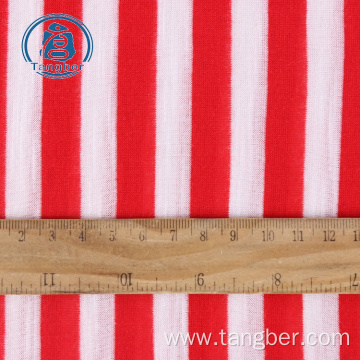 Stripe Knitted Spun Polyester Jersey Slub Fabric